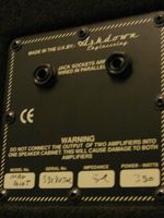 Ashdown 4x10" 스피커 캐비닛 후면 잭 플레이트.