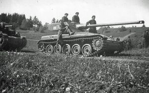 스웨덴에서 시험된 AMX-13 초기형, 1952년