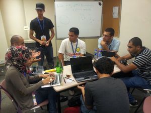 홍콩에서 열린 위키매니아 회의 중 아랍 위키백과 사용자들의 모임