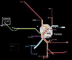 새로운 5호선과 코르소 그로세토 터널, 체레스로의 4호선 연장, 그리고 모든 업그레이드 작업 완료 시 토레 펠리체 방향으로의 2호선 연장을 보여주는 미래 시스템 지도