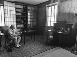 자메이카 퀸스에 있는 킹의 서재에 있는 킹의 동상