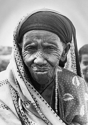 1991년 소말리아 내전으로 도시가 심하게 파괴된 후 부라오의 한 노인