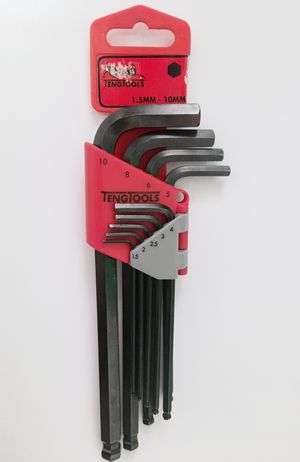 1.5mm에서 10mm까지의 크기를 가진 미터법 육각 렌치 세트