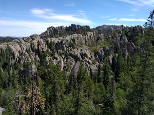 블랙 엘크 봉(Black Elk Peak)의 화강암 핵.