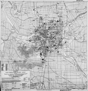 1945년 당시의 후쿠이시 시가지 지도
