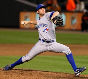 2012년 토론토 블루제이스에서 투구하는 얀센