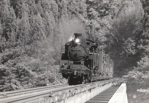 다다미역까지 운행되었던 C11형 증기 기관차에 의한 화물 열차 (1973년 11월)