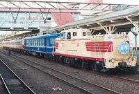 DE10 1755+스하후 12 전원차로 비전철화 구간에 입선한 '아리아케'(사진은 JR화 이후)