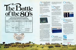 1976년 5월 Z80의 광고는 8080에 비해 주요 장점을 설명한다.