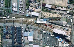 사고 현장의 항공 사진