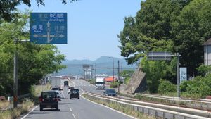 국도 제313호선과의 교차후쿠야마시 센다 정