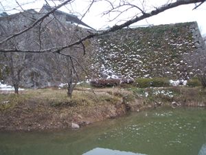 사사야마 성의 해자와 석벽