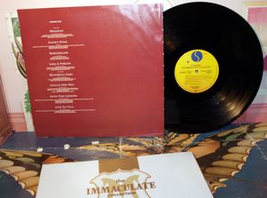 여성 및 솔로 아티스트의 최고 판매 컴필레이션 앨범인 마돈나의 The Immaculate Collection 바이닐 프레스 중 하나.