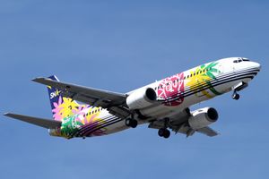 스카이넷 아시아 항공 시절의 보잉 737-400 (2010년)