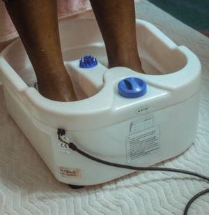 보츠와나의 스파에서 발 담그기