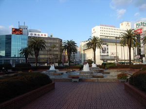 오이타역에서 바라본 풍경