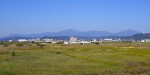 고쿠분 평야, 시라스 대지, 기리시마산 (고쿠분 히로세에서 촬영)