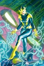 두 번째 일렉트로, 프랜신 프라이가 그려진 어메이징 스파이더맨 4권 #17호 표지, 알렉스 로스 그림.