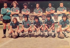 1973년의 아다나 데미르스포르. 파티흐 테림이 세 번째로 서 있고, 클럽의 충성스러운 라신 귈칸이 왼쪽에서 두 번째로 앉아 있다.