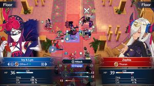 14장에서 배경에 맵이 있는 전투의 잠재적인 결과를 보여주는 미리보기