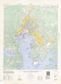 1946년 사세보항과 사세보 시가지(미군 제작 지도)