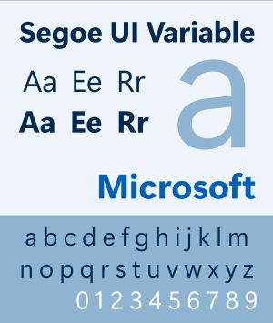 Segoe UI Variable 샘플