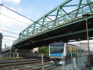 와라비역 - 미나미우라와역 간 삼복선앞쪽 2선: 전철선(게이힌 도호쿠선)중앙 2선: 열차선(우쓰노미야선)안쪽 2선: 화물선(쇼난 신주쿠 라인)