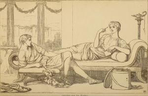 아서 휴스의 '아우렐리우스와 어머니' (1868년작)