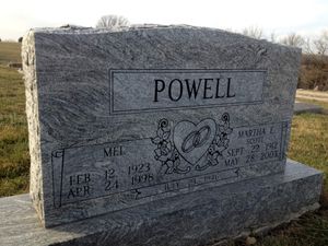 미주리 주 제임스포트에 있는 마사 스콧과 남편 멜 파월의 묘지