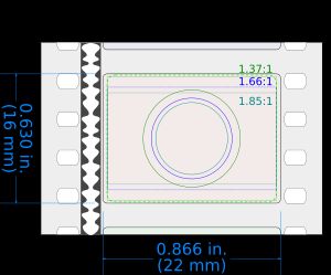 아카데미 비율 (4-퍼프) 형식 다이어그램