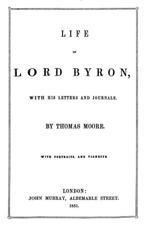 토마스 무어의 바이런 전기