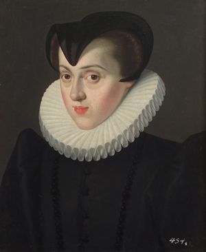 엘리자베트, 과부 복장. 야콥 데 몬테의 그림, 약 1580년.