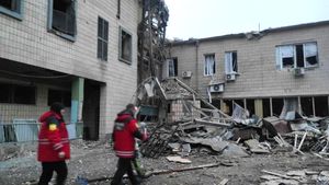 러시아의 포격으로 파괴된 키이우의 한 건물