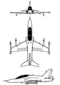 BAE 호크 128 3면도