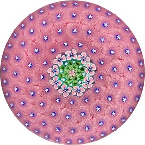 Damon MacNaught, 2018, Pink Millefiori Carpet Ground Paperweight