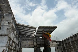 모듈형 알루미늄 데크 거푸집 수동 설치