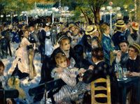 오귀스트 르누아르, 《물랭 드 라 갈레트의 무도회》 (1876년), 오르세 미술관. 벨 에포크 시기 파리는 유럽 미술의 중심지였다.