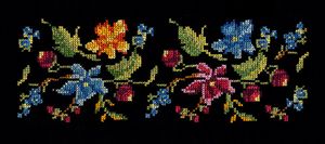 전통적인 십자수 자수