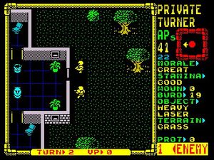 레이저 스쿼드(Laser Squad)(1988) 스크린샷, ZX Spectrum