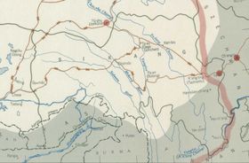 시캉성(Xikang province)은 짙은 녹색 선 경계로 표시됨 (CIA, 1950)