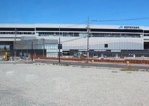 2014년 9월 공사 중인 역