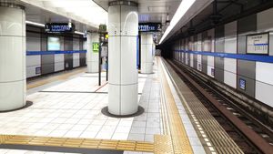 하버랜드역 승강장 (2023년 10월 촬영)