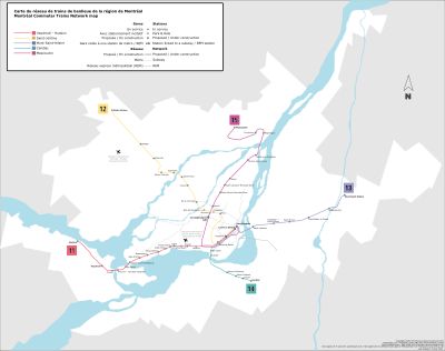 광역교통망의 운행 범위 및 통근 열차 노선