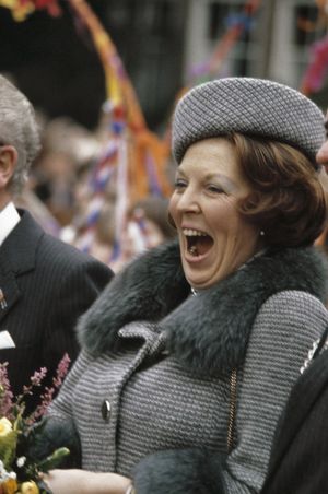 베아트릭스 여왕이 1980년 2월 레이데르케르크를 방문함