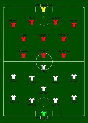 독일과 스페인의 결승전 경기 장면
