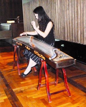 타이베이에서 쟁을 연주하는 여성(2010).