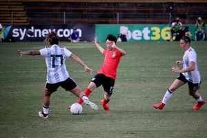 2019년 네이션스컵에서 대한민국과 경기를 펼치는 아르헨티나