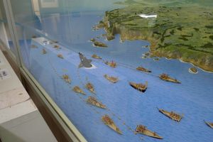 그물질 포경의 복원 모형(고래 박물관 소장)