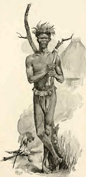 "불 위에서 굽는 인육" - 콩고 분지의 허버트 워드의 그림(1891년)