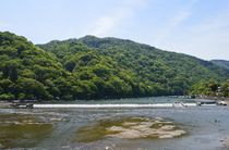 현재의 가쓰라강(一の井堰; 도게츠교 상류부)